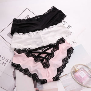 Lace Trim Strappy Back Panty