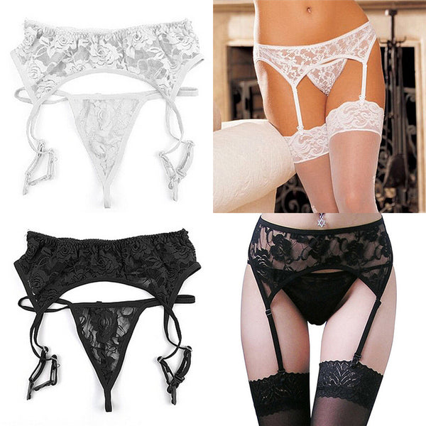 Floral Lace Garter Belt